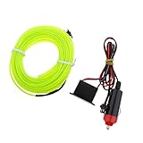 Perfk 全8色選べる　プラスチック　金属製　カーインテリアライト　ネオンコールドライト　ELライトストリップ　3M - グリーン