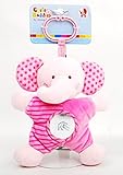 Elephant Activity Toyピンクぬいぐるみベビーベッドベビーカーand TravelアクティビティRattleミラー