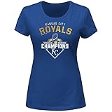 MLB Kansas City Royalsレディース半袖クルーネックTシャツ、ミディアム、ロイヤル