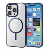 エレコム iPhone 16 Pro ケース クリア マグネット MAGKEEP ハイブリッド ワイヤレス充電対応 4つ角エアークッション ネイビー PM-A24CMAG03NV