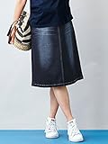 Angeliebe エンジェリーベ マタニティ ハイストレッチ デニム スカート （2シルエット展開） 産前 産後 対応 妊婦服 アジャスター調節可 ジーンズ M ～ L ネイビー ゆったり 2179