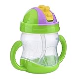 Yunt 240ml Sippy Cups With Handles Baby Straw Cup Drinking Bottle Children Cup(Green) by Yunt