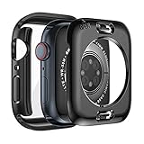 YUGYUG for Apple Watch Series 9/8/7 41mm ケース アップルウォッチ9/8/7 41mm ケース PC素材 IP68 防水ケース 360ど度 アップルウォッチ カバー ガラスフィルム 一体型 日本旭硝子材 二重構造 Apple Watch カバー 全面保護 強化ガラス キズ防止(41mm,ブラック)