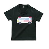 BabyChips 救急車(名入れ半袖ベビーTシャツ) 160 ブラック