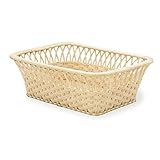 ツルヤ商店 籐製 脱衣かご 矢来編み（角型）/ラタン ランドリーバスケット 脱衣カゴ