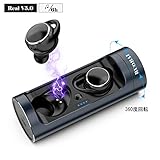 ワイヤレス イヤホン RUOBAI Bluetooth イヤホン 6H音楽再生時間毎回 IPX6防水 Bluetooth 5.0進化版 高音質 タッチ式 自動ペアリング 完全 ワイヤレス イヤホン (深灰色)
