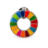 【国連本部公式最新仕様/インボイス制度対応】SDGs バッジ 25mm銀色丸み仕上げ【1個】SDGsバッチ ピンバッチ SDGs 帽子 バッグにも最適 かわいい 留め具3個付き