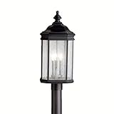 9818BK Kirkwood 3LT Exterior Post Lantern, Black Finish with Seedy Glass by Kichler Lighting [並行輸入品]