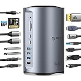 ORICO 15-in-1 Thunderbolt3 ドッキングステーション(60W PD充電/4K@60Hz出力/40Gbpsデータ伝送) 8K対応DPポート 3画面モード USB3.1Gen2対応USBポート 有線LAN SD＆TFカードスロット オーディオジャック DC電源 S/PDIF USB4ケーブル付属 Windows 10以降/Mac os/Thunderbolt デバイス等対応