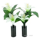 ミニルミナス コードレス リリー１対（２本入）LEDライト（仏壇用仏花・造花・盆提灯）百合の花