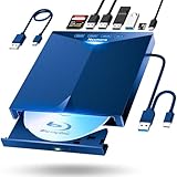 【2024革新高速版・多機能＆静音】 ブルーレイドライブ 外付け ブルーレイプレーヤー USB3.0＆Type-C両接続 読取/書込可 Blu-ray プレイヤー 薄型 軽量 外付けブルーレイドライブ ブルーレイドライブ BDドライブ 外付け Blu-ray 外付けドライブ Windows11 10/8/7/XP Mac対応 パソコン M-DISC BDXL対応 TF/SD/USBポート付き