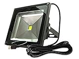 (トクトヨ)Tokutoyo AC 85V～265Vに 防水・広角仕様 50W LED投光器 5mコード付 黒色 6ケ月保証 昼白色 集魚灯 看板灯 屋外防塵防水仕様