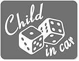 imoninn CHILD in car ステッカー　【マグネットタイプ】　No.30　ダイス　（シルバーメタリック）