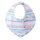 赤ちゃんにやさしい安心スタイ・ビブ・よだれかけ（三角・日本製）　レースチュールとメリーゴーランド（ライトブルー）　B0205600　日本製