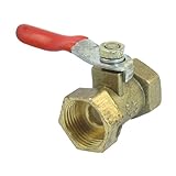 uxcell　ボールバルブ　メスネジ6.35mmPT　バーブホース10mm　レバーハンドル　真鍮