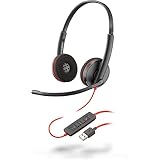 Plantronics ブラックワイアー C3220 ヘッドセット - ステレオ - ブラック - USB Type A - 有線 - 20 Hz - 20 kHz - オーバーヘッド型 - 両耳用 - 耳載せ - ノイズキャンセリングマイク