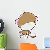 Wallmonkeys wm136347 Cute Baby Monkeyピールとスティック壁デカール 12 x 8" GEN-11081-12