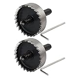 uxcell　ホールソー　ドリルビットホールソー　2個入り　シルバートーン　ブラック　HSS　45mm
