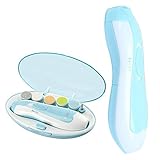 電動ネイルケア ベビー 爪やすり ネイルケアセット 赤ちゃん 爪みがき 大人にも 超静音ベビー用爪みがき 角質除去 甘皮処理 6種類付き ママにも使えるネイルケア 2色から選べ (omid) (ブルー