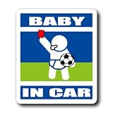 わーるどくらふと BABY IN CAR サッカー審判 レッドーカードバージョン ステッカー （あお）