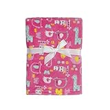 Baby Gear Plush Boa Ultra Soft Baby Girls Blanket 30 x 40 Pink Forest Friends by Baby Gear