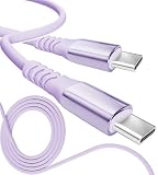 13カラー 4長さ PD急速 15W 60W 100W 100％シリコン 超高耐久 USB-A Type-C to Type-C【inklink Japan公式】充電ケーブル iPhone 充電コード USB-C 機器対応 急速充電 PC/パソコン/ノートパソコン/iPhone/iPad/Android (Type-C to Type-C PD60W, ラベンダー, 2m)