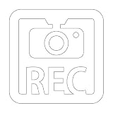 SCS SIGN CUTTING STICKER ドラレコ ステッカー (録画中/撮影中/REC) 車 煽り運転 (カッティングステッカー/シール) 光沢タイプ (防水/耐水/耐候3～4年) ドライブレコーダー (白 / 50mm)