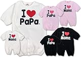 (アイラブパパアンドママ)【I lovePaPa&Mama】 アイラブパパ&ママ ラブ天使 エアーニット コンビドレス ロンパース カバーオール 50cm/60cm 50-60 ママブラック