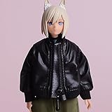 1/12 可動フィギュア 女性 1/12 フィギュア素体 1/12 フィギュア 服 1/12ヘッド女性 1 12 フィギュア 服 1つの爆撃機レザージャケット (ヘッド、素体は含まりません)黒い
