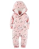 カーターズ ロンパース carter's 女の子用ベビーピンク可憐フラワーフードフリース地ジャンプスーツ (24months(83-88cm)) [並行輸入品]