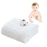 Hangnuo　６重ガーゼおくるみ　ベビーバスタオル　ブランケット　タオルケット　ふわふわ　いい肌触り　保温　吸水　速乾　110*110cm (一枚)