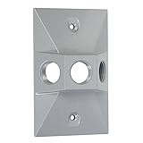 Taymac LV130S Three-Hole Rectangular Metal Lampholder Cover, Gray [並行輸入品]