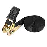 uxcell　荷締め作業　荷物固定　荷崩れ防止　ラチェット式ベルト　5M　ブラックバインディング