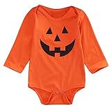 MIOIM® 子供服 ベビー ハロウィン カボチャ ロンパース ボディスーツ 長袖 トップス スウェット カットソー カジュアル ４サイズ