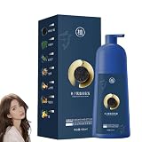 キャビアプロテインヘアカラー 白髪染めシャンプー 500ml 植物性クリームタイプ 簡単便利 自宅で簡単ケア 色長持ち男女共用. (栗色（Chestnut brown）, 500ML)