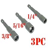 Simplyシルバー – 3個入りナットセッター磁気ナットドライバービットセットユニバーサル1 / 4 "六角シャンク電源ねじ