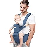 Peacoco 抱っこ紐 ベビーキャリア おんぶひも おんぶ ヒップシート 新生児から3歳まで ベビースリング よだれカバー 通気 メッシュ 横抱き 多機能 抱っこひも 深蓝