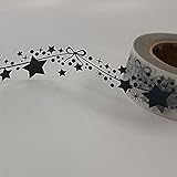 窓ガラス フィルム 目隠し シート 【幅5cm×4m単位】 マスキングテープ 幅広 [シャイニースターブラック] 壁紙 インテリア 壁紙用 シール タイル キッチン はがせる リメイクシート アクセン