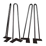 DIY テーブル　アイアン　脚　アンティーク　家具パーツ　ブラック　18インチ　４本入り