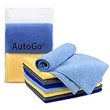 AutoGo マイクロファイバークロス 洗車タオル 吸水 速乾 40CM*40CM 4色【増量パック8枚入】
