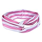 （イーエフイー）EFE ベビーヘッドバンド　ウサ耳ヘルド|伸縮性|ライン線柄　 (白×ピンク2) [並行輸入品]