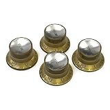 YJB PARTS リフレクターノブ(エンボス文字) インチ 4pcs 日本製 (ゴールド/シルバープレート)