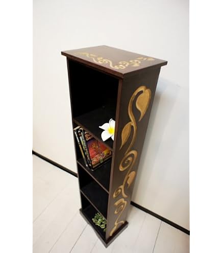 Amazon｜アジアン家具 バリ家具 ♪AR 原木ナチュラル4段ラック（M