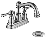 Purelux従来2ハンドルセンターセット洗面所蛇口Drainアセンブリ、フィットfor 3穴シンク KF-AZ151-01