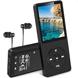AGPTEK MP3プレーヤー 音楽プレーヤー HIFI 30g超軽量 16GB内蔵 128GBまで拡張可能 ボタン操作 音楽プレーヤー 40時間再生 ロスレスサウンド FMラジオ ダイレクト録音対応 アラーム 操作簡単 小型 通勤/ランニング/ヨガ/言語学習などに適用 イヤホン付き ギフト プレゼント A02