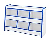 [完成品][入園・入学祝いに]おもちゃBOX 幅93cm ブルー【知育家具EVAキッズシリーズ】GB-93MB[キッズ家具・子供部屋][ジュニア・おもちゃ箱・収納]