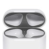 elago AirPods 対応 ダストガード 金属粉 侵入防止 防塵 アクセサリー メタリックプレート 2セット [ Apple AirPods1/AirPods2 with Charging Case エアーポッズ 対応 ] DUST GUARD マットダークグレー