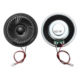 uxcell 小型スピーカー 直径50mm 8Ω/1W 内蔵マグネット スピーカーユニット DVD/EVD/ミニホームオーディオなど 交換用 DIY 2個 10cmリード線付き ブラック