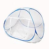 来慶(ライケイ) 小型蚊帳 ベビーベッド に最適 色んな部屋に 持ち運び 便利 軽量 コンパクト (ブルーライン)