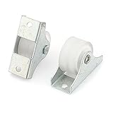 uxcell 窓プリー スライドローラー　ホワイト　メタル製　2個入　25mm直径 2個入